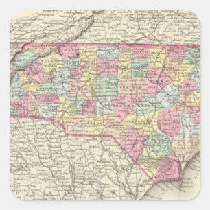 North Carolina 4 Fyrkantigt Klistermärke