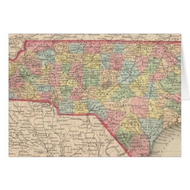 North Carolina 8 Hälsningskort (Framsidan Horizontal)