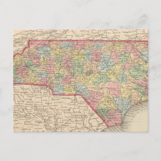 North Carolina 8 Vykort (Framsida)