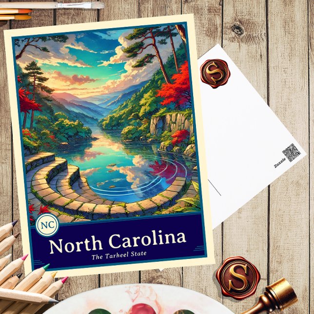 North Carolina | Anime Stil Cel Shaded-vykort Vykort (Skapare uppladdad)
