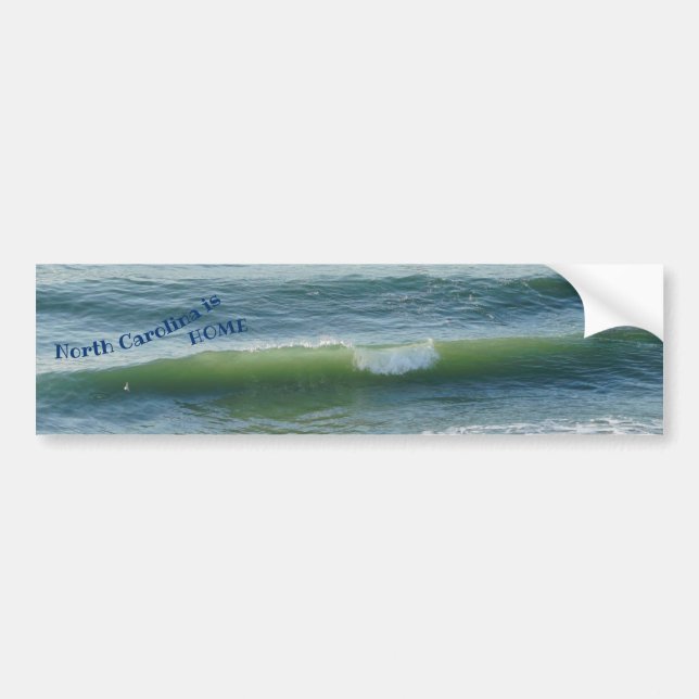 North Carolina är Home Ocean Wave Bumper Sticker Bildekal (Framsidan)