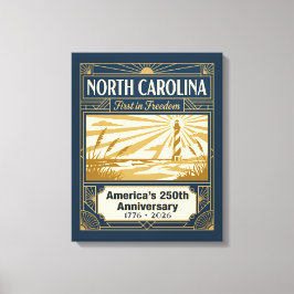 North Carolina Art Deco Amerika 250-årsjubileum Canvastryck