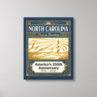 North Carolina Art Deco Amerika 250-årsjubileum Canvastryck
