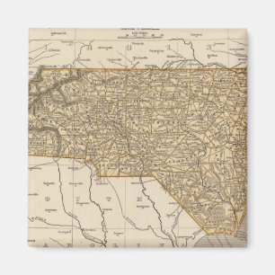 North Carolina Atlas Karta Magnet