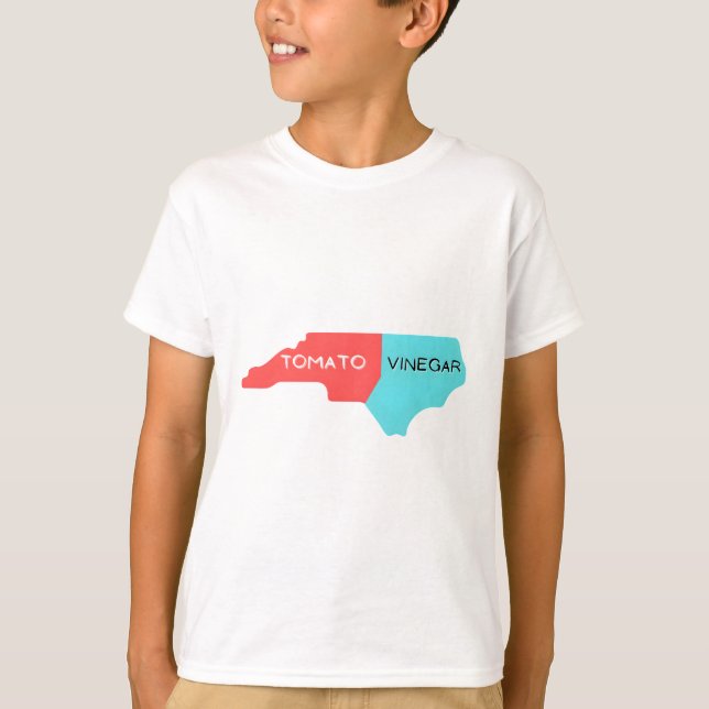 North Carolina BBQ barbeque karta T Shirt (Framsida)