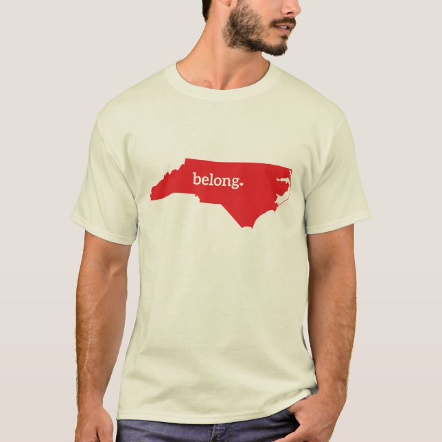 North Carolina Belong State Karta T Shirt (Framsida)