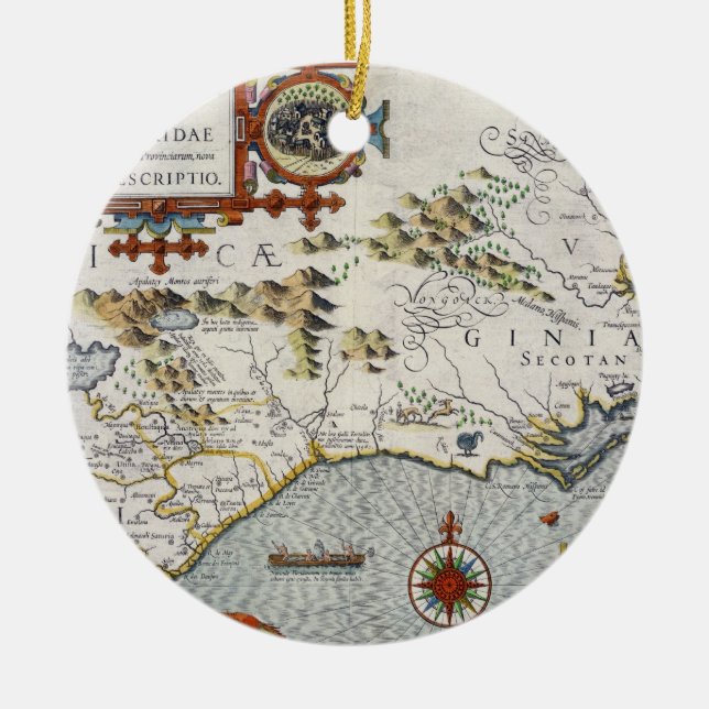 North Carolina betitlat 'Virginiae objekt et Julgransprydnad Keramik (Framsidan)