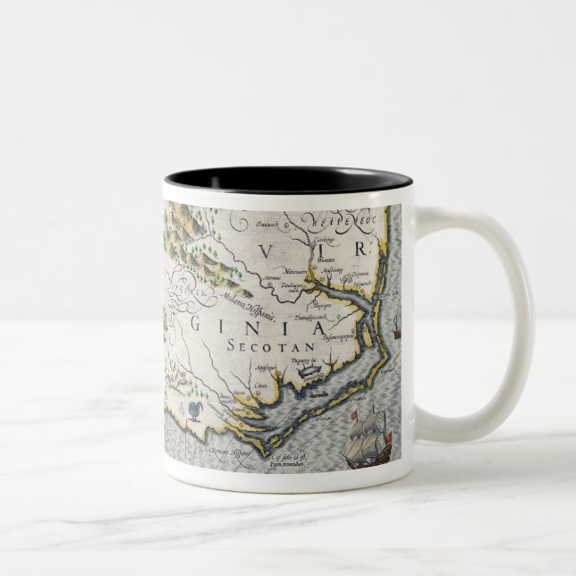 North Carolina betitlat 'Virginiae objekt et Två-Tonad Mugg (Höger)