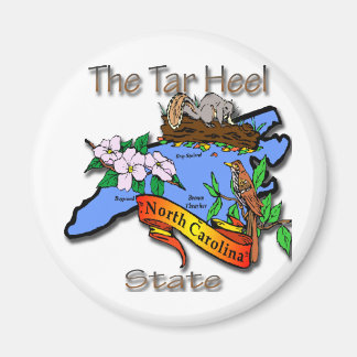 North Carolina Blue - Tjära Heel State BirdFlower Magnet