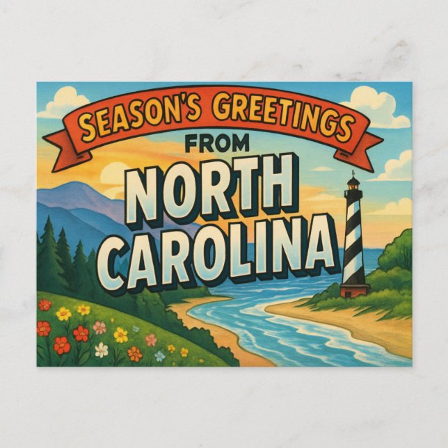 NORTH CAROLINA Brevkort Vykort (Framsida)