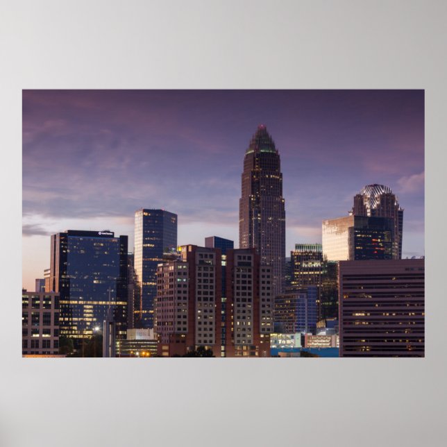North Carolina, Charlotte, upphöjd vy Poster (Framsidan)