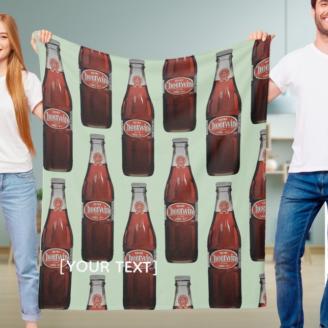 North Carolina Cheerwine-flanellfilt Fleecefilt (North Carolina Fleece blanket with a little nostalgia. Cheerwine soda. A unique personalized blanket)