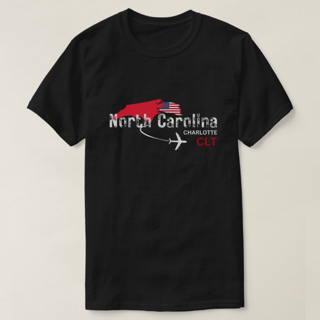 North Carolina CLT-flygplatskod T Shirt (Design framsida)