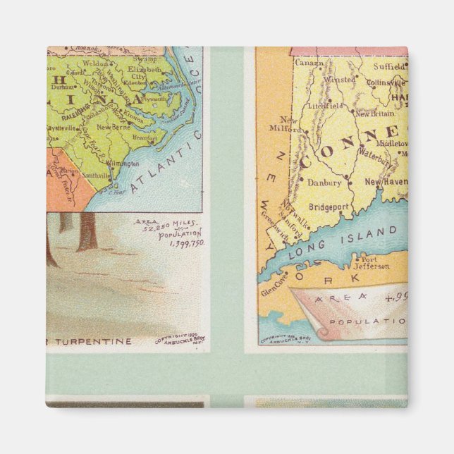 North Carolina, Connecticut, Väster Virginia, Ohio Magnet (Framsidan)