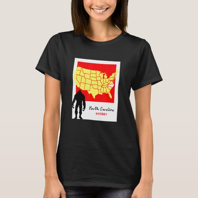 North Carolina Cryptid Home of the Knobby T Shirt (Framsida)