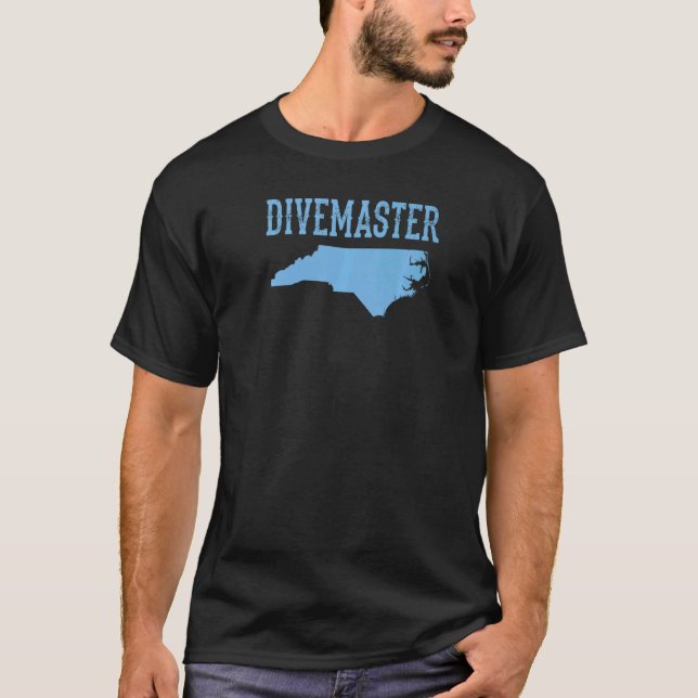 North Carolina Divemaster Scuba Dykinstruktör  T Shirt (Framsida)