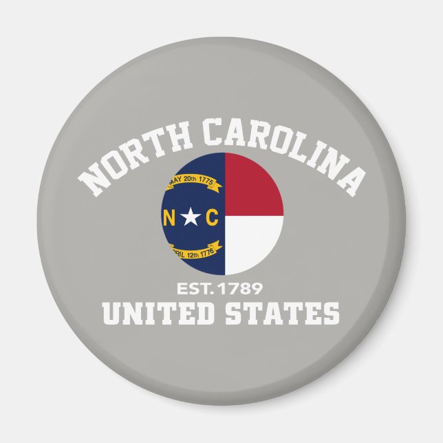 North Carolina Est 1789 USA, Independence day Magnet (Framsidan)