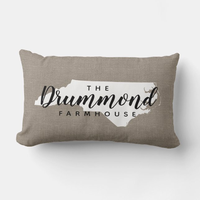 North Carolina Family Monogram State Dekorativ kud Lumbarkudde (Framsida)