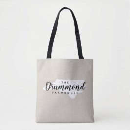 North Carolina Family Monogram State Tote Bag Tygkasse