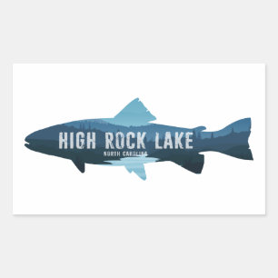 North Carolina Fish Sten North Sjö Rektangulärt Klistermärke