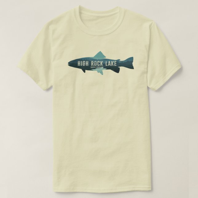North Carolina Fish Sten North Sjö T Shirt (Design framsida)