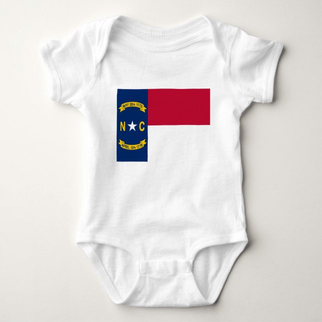 North Carolina Flagga Baby Bodykostym T Shirt (Framsida)