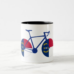 North Carolina Flagga Cycling Två-Tonad Mugg