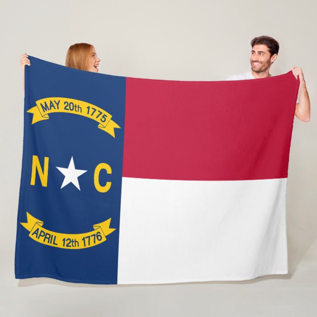 North Carolina Flagga Fleecefilt (På plats)