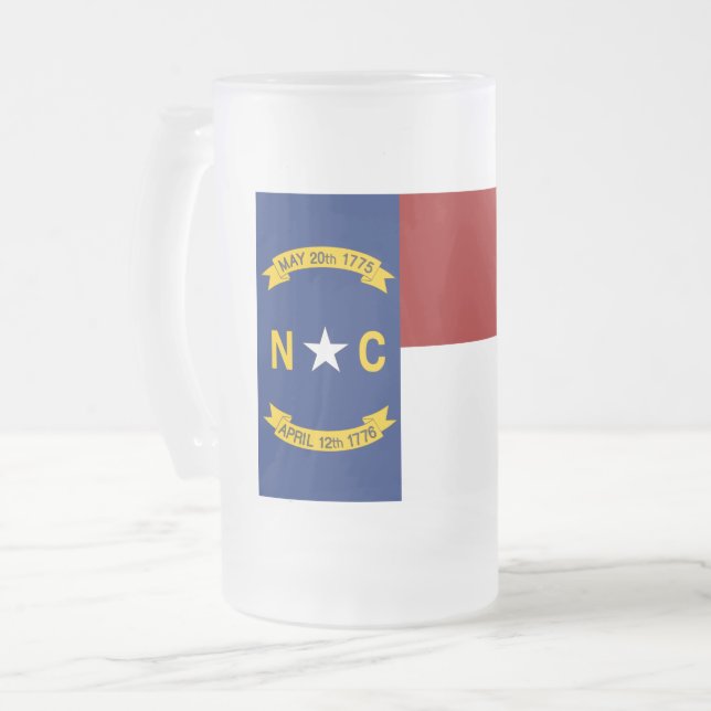North Carolina flagga Frostat Ölglas (Framsida vänster)