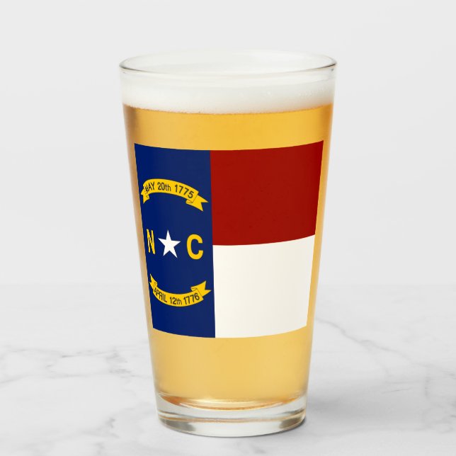 North Carolina flagga  Glaskopp (Framsida fylld)
