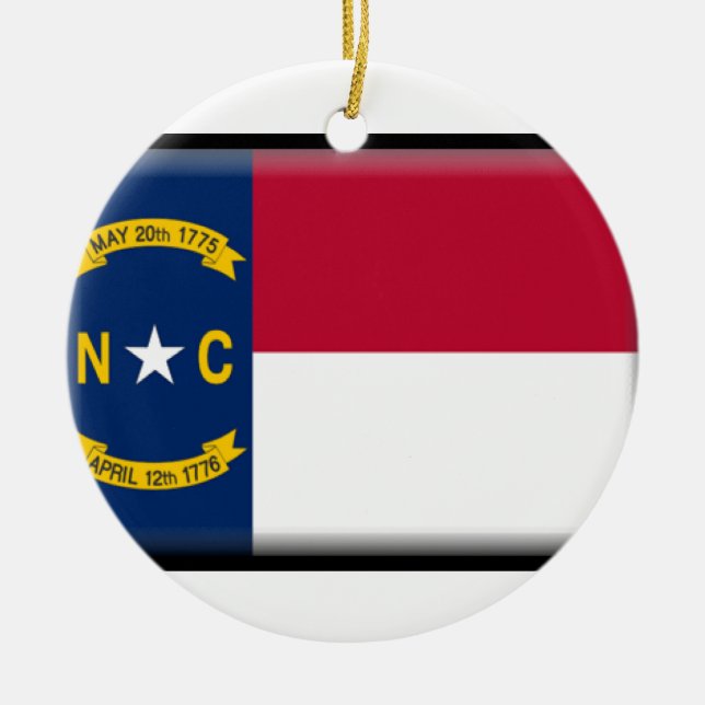 North Carolina flagga Julgransprydnad Keramik (Framsidan)