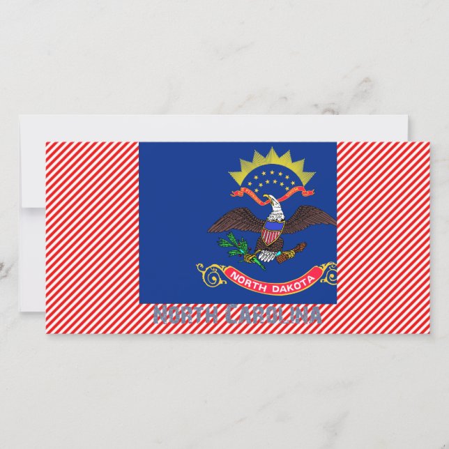 North Carolina Flagga Karta (Framsida)