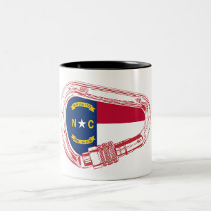 North Carolina Flagga klätting Carabiner Två-Tonad Mugg