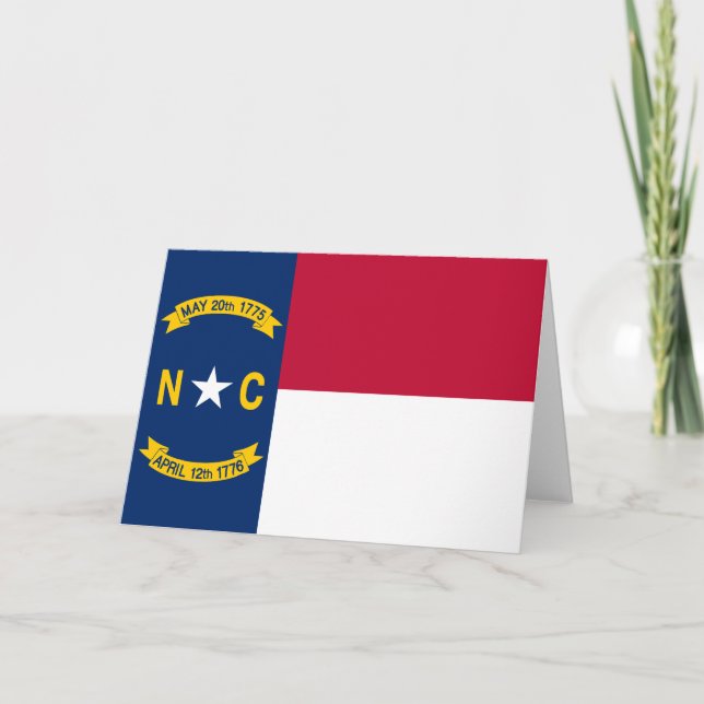 North Carolina Flagga Kort (Framsida)
