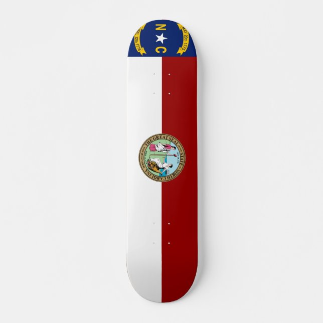 North Carolina flagga Mini Skateboard Bräda 18,5 Cm (Framsida)