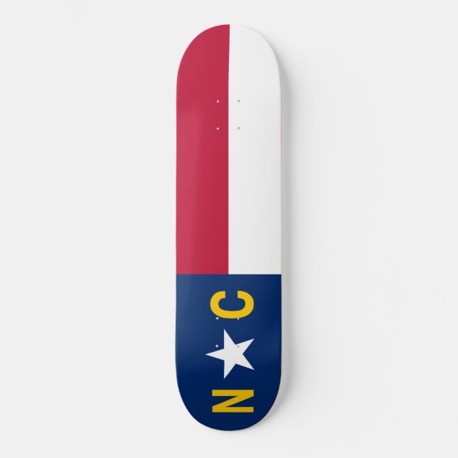 North Carolina Flagga Mini Skateboard Bräda 18,5 Cm (Framsida)