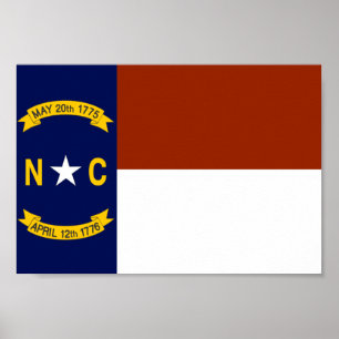 North Carolina Flagga Poster