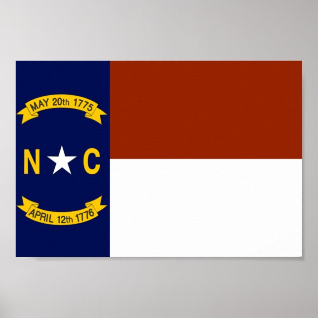 North Carolina Flagga Poster (Framsidan)