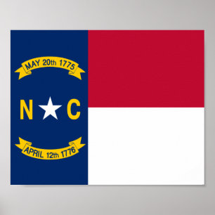 North Carolina Flagga Poster