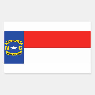 North Carolina Flagga Rektangulärt Klistermärke