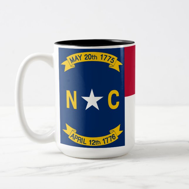 North Carolina Flagga Två-Tonad Mugg (Vänster)