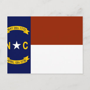North Carolina Flagga Vykort