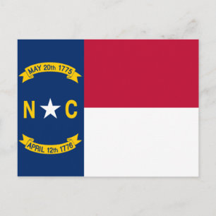 North Carolina Flagga Vykort