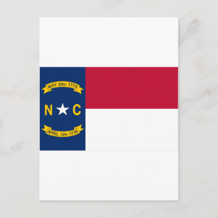 North Carolina Flagga Vykort
