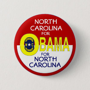 NORTH CAROLINA FÖR OBAMA knäppas Knapp