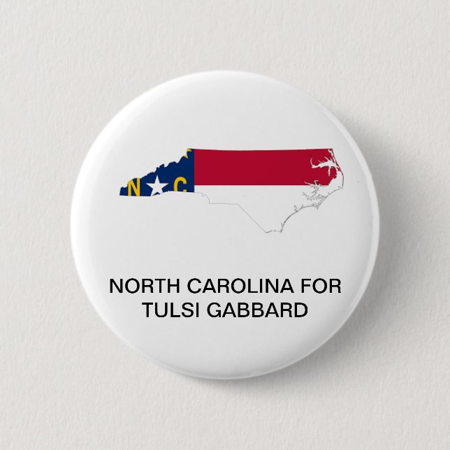 NORTH CAROLINA for TULSI GABBARD 2020 Button Knapp (Framsida)