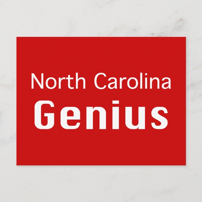 North Carolina Genius Gifts Vykort (Framsida)