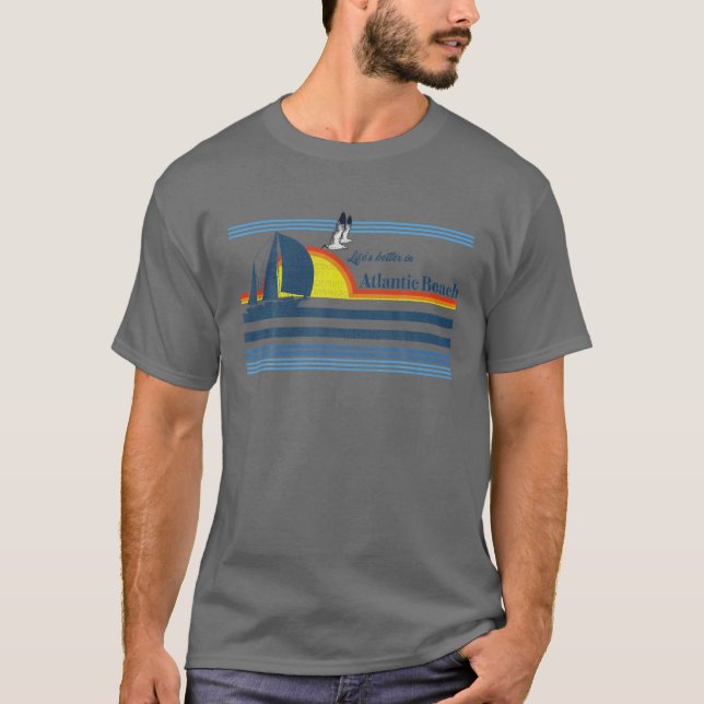 North Carolina Gift Beach Retro T Shirt (Framsida)