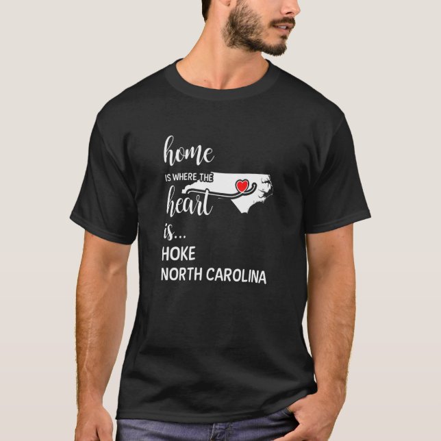 North Carolina Hem är där hjärtat är hoke Cou T Shirt (Framsida)