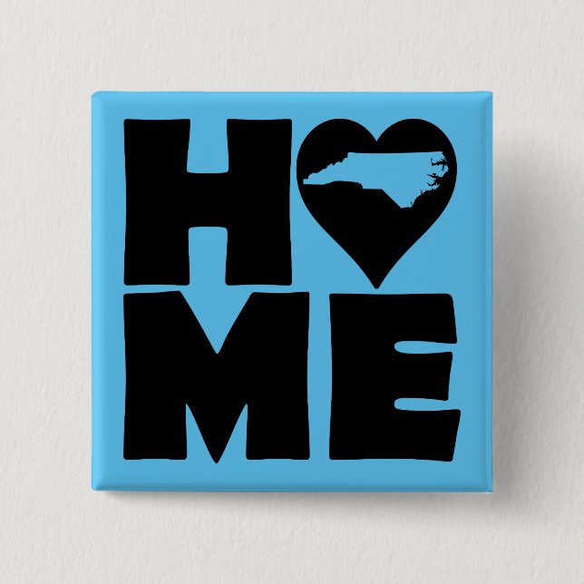 North Carolina Home Heart State Button Badge Pin Knapp (Framsida)